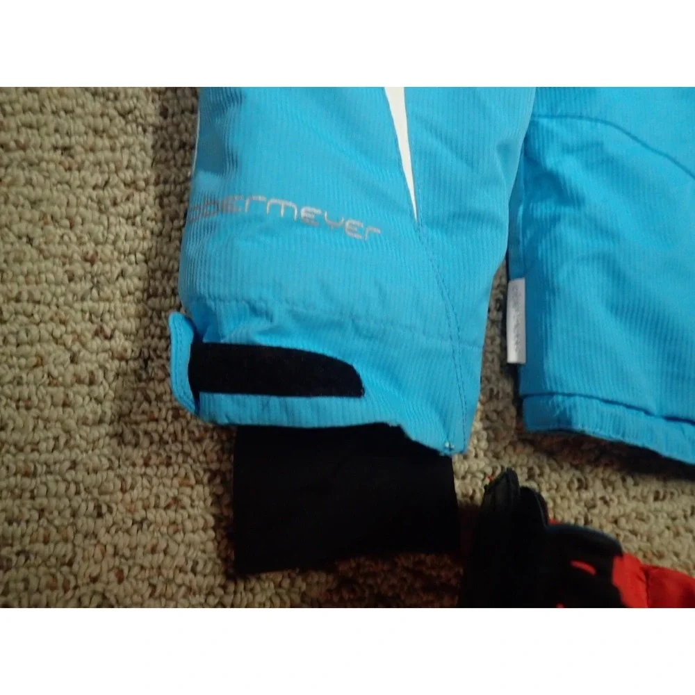 Obermeyer Ski Jacket Juniors 14 Turquoise Blue Good Insulated Hooded Winter Coat